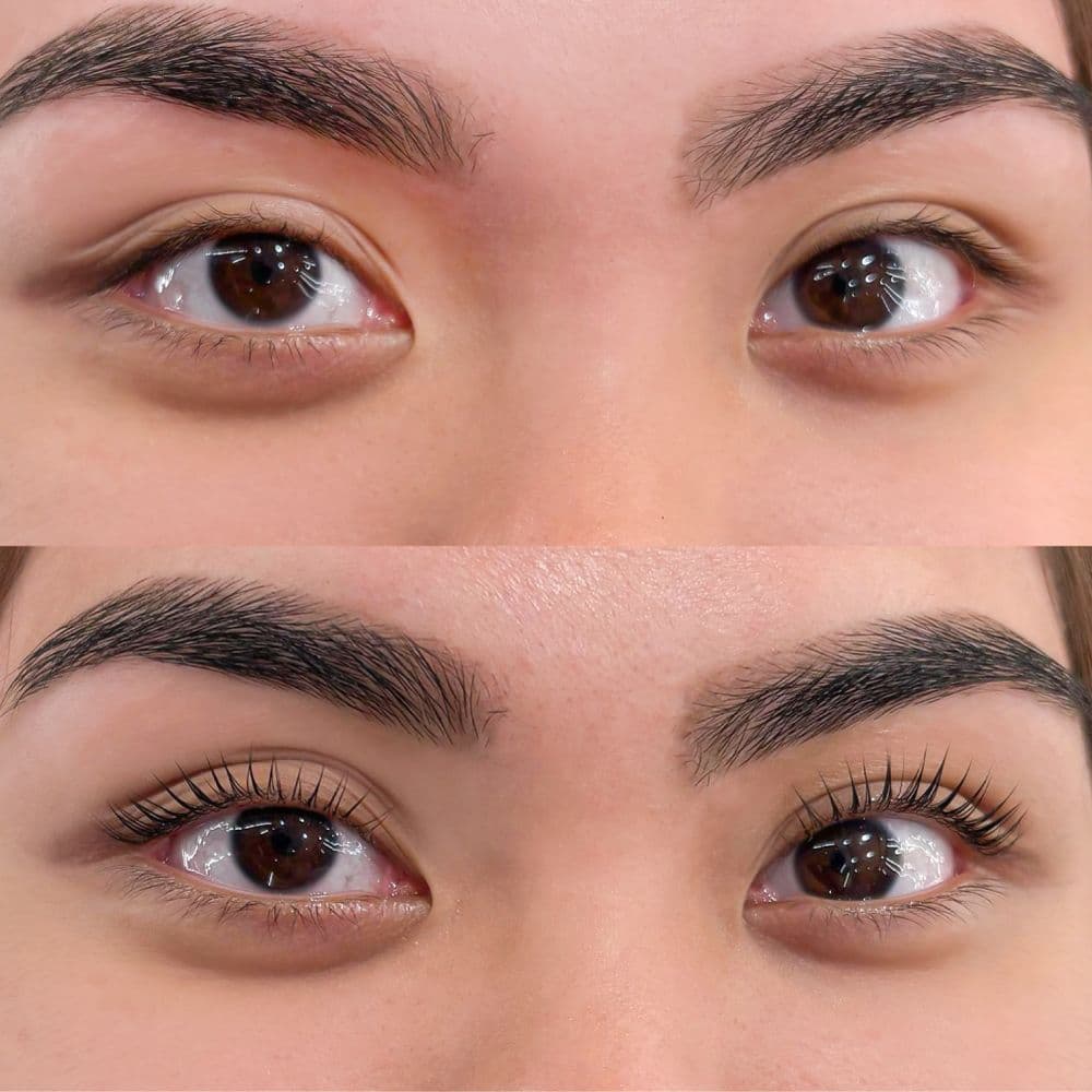 Lash Lift Process before and after